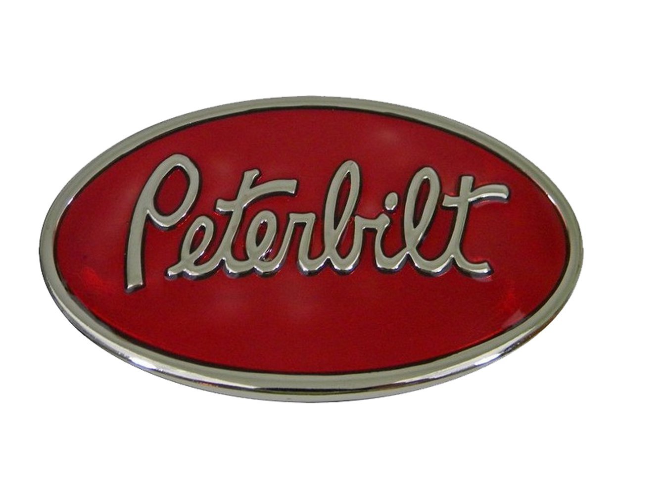 Peterbilt Motors Chrome Finish Oval Belt Buckle