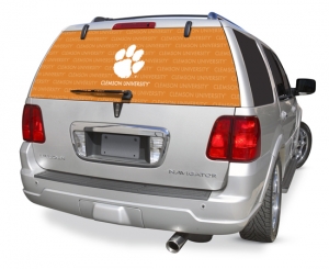 Clemson Tigers NCAA Logo Glass Tatz ""Rearz"" Back Windshield Graphic/Decal