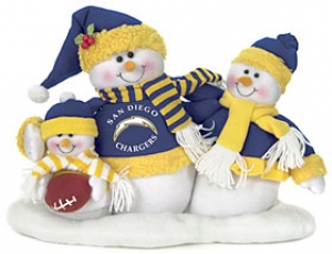 San Diego Chargers NFL Table Top Snowman Family
