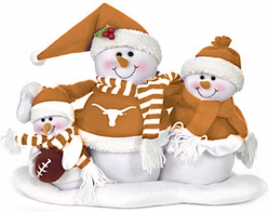 Texas Longhorns NCAA Table Top Football Snowman Family