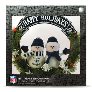 Dallas Cowboys 20" Team Holiday Snowman Wreath