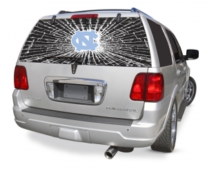 North Carolina Tar Heels NCAA Logo Glass Tatz ""Rearz w/ Shatter Effect"" Back Windshield Graphic/Decal