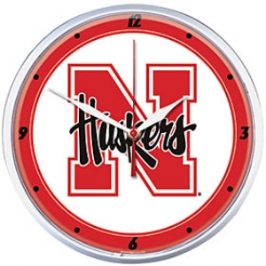 Nebraska Cornhuskers NCAA Round Wall Clock