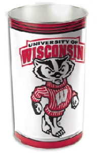 Wisconsin Badgers NCAA 15" Tapered Wastebasket