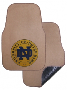 Notre Dame Fighting Irish Seal Logo 2pc Beige Universal Car Floor Mats