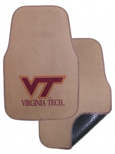 Virginia Tech Hokies 2pc Beige Universal Car Floor Mats