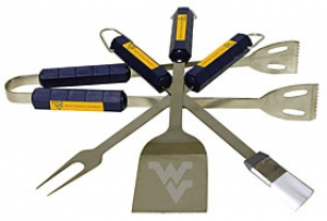 West Virginia Mountaineers Stainless Steel BBQ Utensil Set