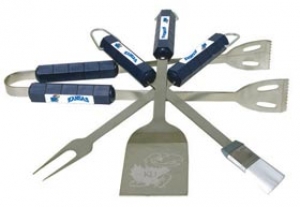 Kansas Jayhawks Stainless Steel BBQ Utensil Set