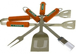Miami Hurricanes Stainless Steel BBQ Utensil Set