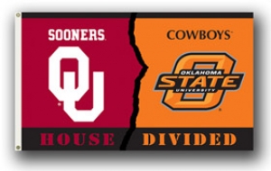 Oklahoma Sooners/ Oklahoma State Cowboys Rivalry 3 x 5 Flag