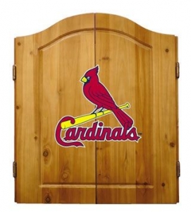 St. Louis Cardinals MLB Licensed Complete Dartboard & Cabinet Set