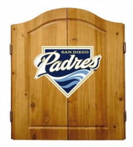 San Diego Padres MLB Licensed Complete Dartboard & Cabinet Set