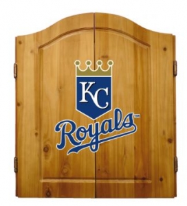 Kansas City Royals MLB Licensed Complete Dartboard & Cabinet Set