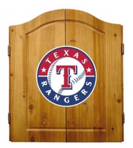 Texas Rangers MLB Licensed Complete Dartboard & Cabinet Set
