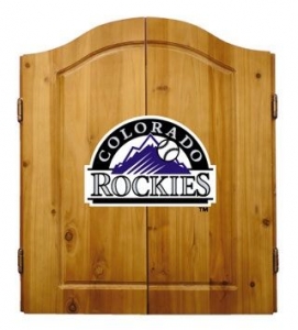 Colorado Rockies MLB Licensed Complete Dartboard & Cabinet Set