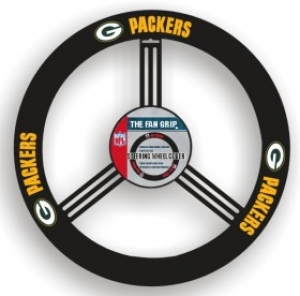Green Bay Packers Leather Steering Wheel Cover