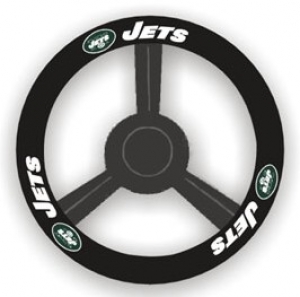 New York Jets Leather Steering Wheel Cover