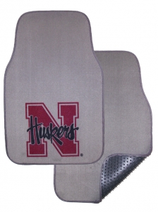 Nebraska Cornhuskers 2pc Grey Universal Car Floor Mats