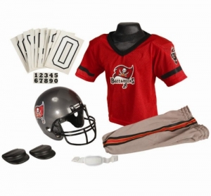 Tampa Bay Buccaneers Franklin Youth NFL Team Helmet and Uniform Set