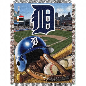 Detroit Tigers MLB Woven Tapestry 48" x 60" Home Field Advantage Throw Blanket