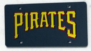 Pittsburgh Pirates Mirrored/Laser Cut Black License Plate