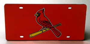 St. Louis Cardinals Mirrored/Laser Cut Red License Plate
