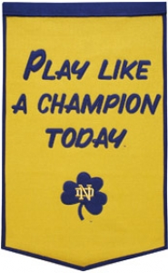Notre Dame Fighting Irish 24" x 36"  "Play Like A Champion" Dynasty Wool Banner
