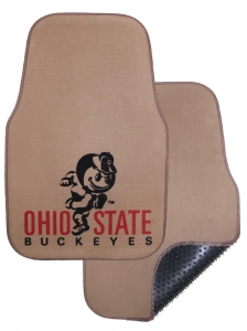 Ohio State Buckeyes "Brutus" 2pc Beige Universal Car Floor Mats
