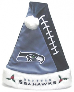 Seattle Seahawks Color Block Santa Hat