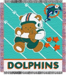 Miami Dolphins 36" x 48" Triple Woven Baby Throw Blanket