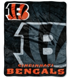 Cincinnati Bengals 50" x 60" Roll Out Style Royal Plush Raschel Throw Blanket