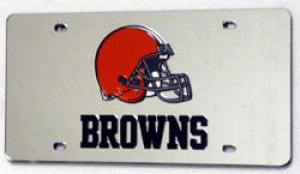 Cleveland Browns Silver Laser Cut License Plate