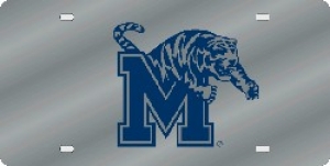 Memphis Tigers Silver Laser Cut License Plate