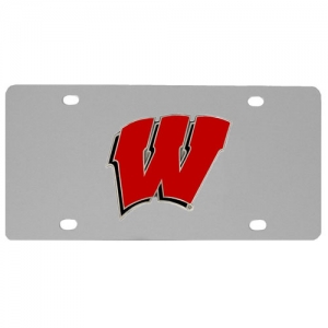 Wisconsin Badgers NCAA Stainless Steel License Plate