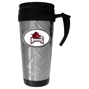 Arkansas Razorbacks NCAA Diamond Plate Oval Logo Travel Mug