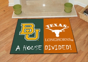 Baylor Bears vs Texas Longhorns House Divided Floor Rug