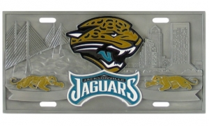 Jacksonville Jaguars NFL 3D Pewter License Plate