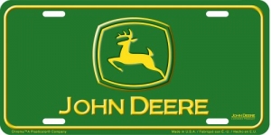 John Deere Stamped Metal License Plate