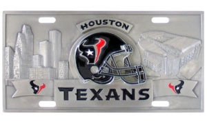 Houston Texans NFL 3D Pewter License Plate
