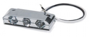Red LED Step Light with Chrome Housing
