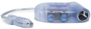 RoadPro 12 Volt 3-Outlet Blue Glow Cigarette Lighter Adapter