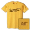 Caterpillar CAT Mens Yellow Pigment-Dyed T-Shirt