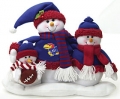 Kansas Jayhawks NCAA Table Top Football Snowman Family