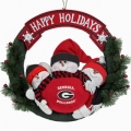 Georgia Bulldogs 20" Three Snowmen Football Family Wreath
