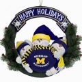 Michigan Wolverines 20" Three Snowmen Football Family Wreath