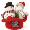 Alabama Crimson Tide Christmas Snowmen Couple Top Hat