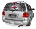 Arkansas Razorbacks NCAA Logo ""Rearz w/ Shatter Effect"" Back Windshield Graphic/Decal