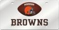 Cleveland Browns Football Silver Laser Cut License Plate