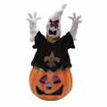 New Orleans Saints 16" Fiber Optic Ghost Pumpkin