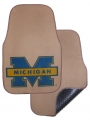Michigan Wolverines 2pc "Blue M" Beige Universal Car Floor Mats